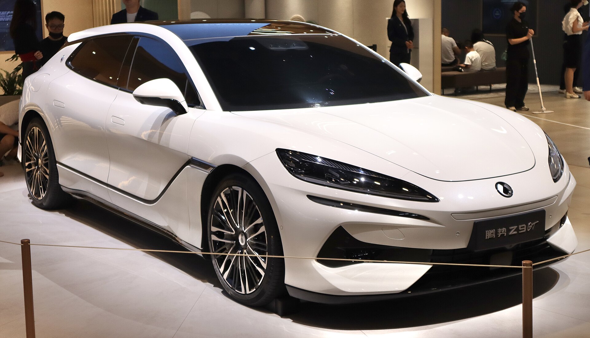 A BYD Denza Z9 GT electric sedan on display at an auto show in Shenzhen, China.