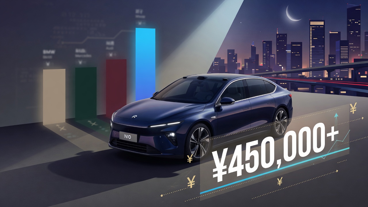 AI-generated editorial illustration for Nio Main Brand Average Transaction Price Tops 450000 Yuan