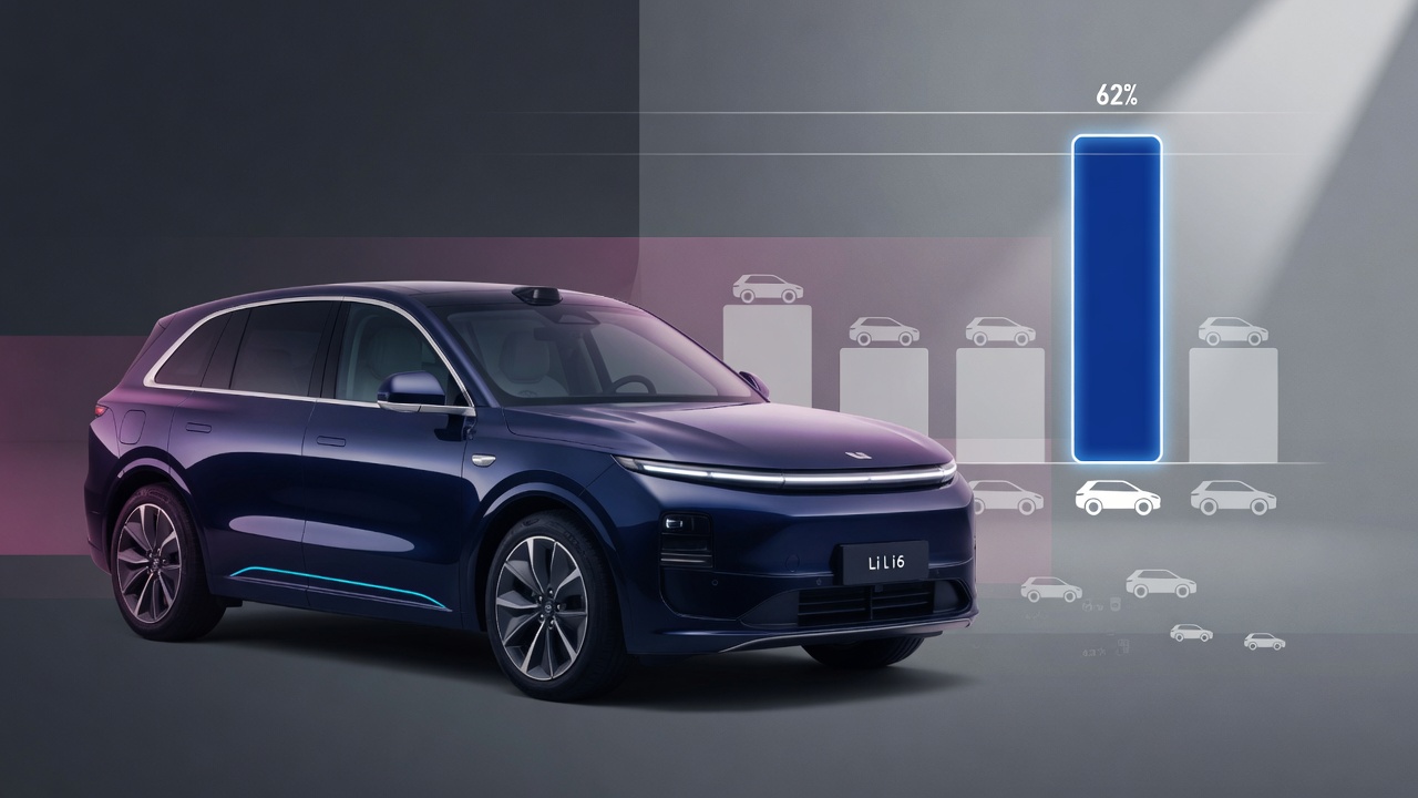 AI-generated editorial illustration for Li i6 Drives 62 Percent of Li Auto May Deliveries