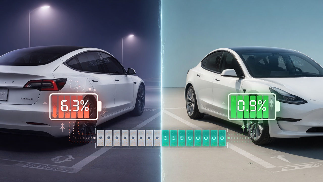 AI-generated editorial illustration for Tesla LFP Model 3 Shows Split Battery Degradation Readings
