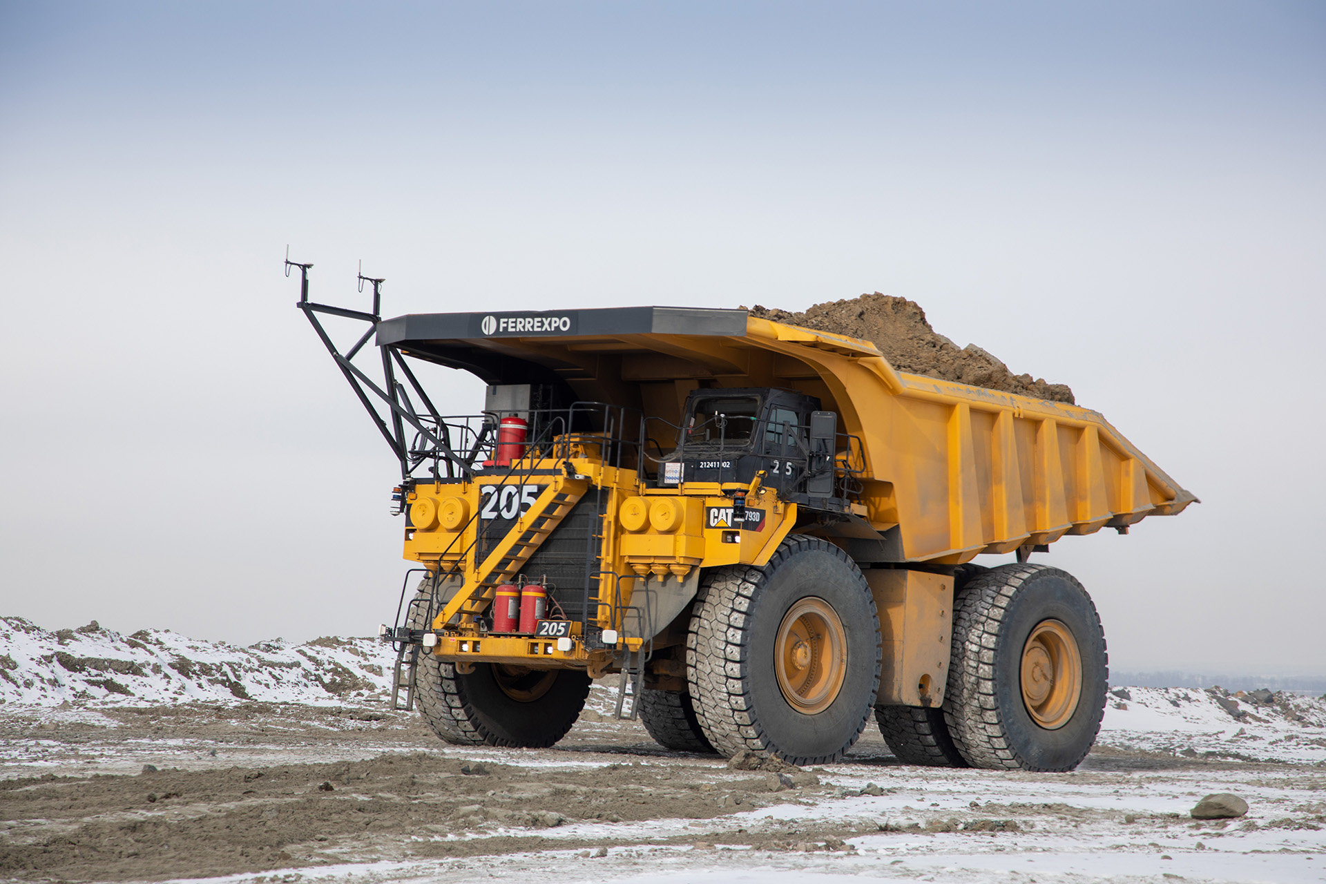 An autonomous haul truck operating at a mining site.